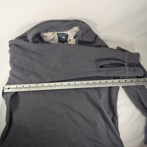 Nantucket Whaler M Men Medium Long Sleeve Collared Shirt 1/4 Button Sweater Gray - Picture 3 of 11